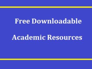 Free Downloadable Academic Resources